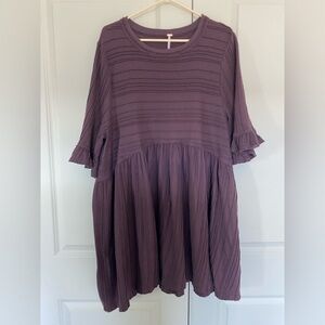 Free People Black Honey Textured Take a Spin Tunic